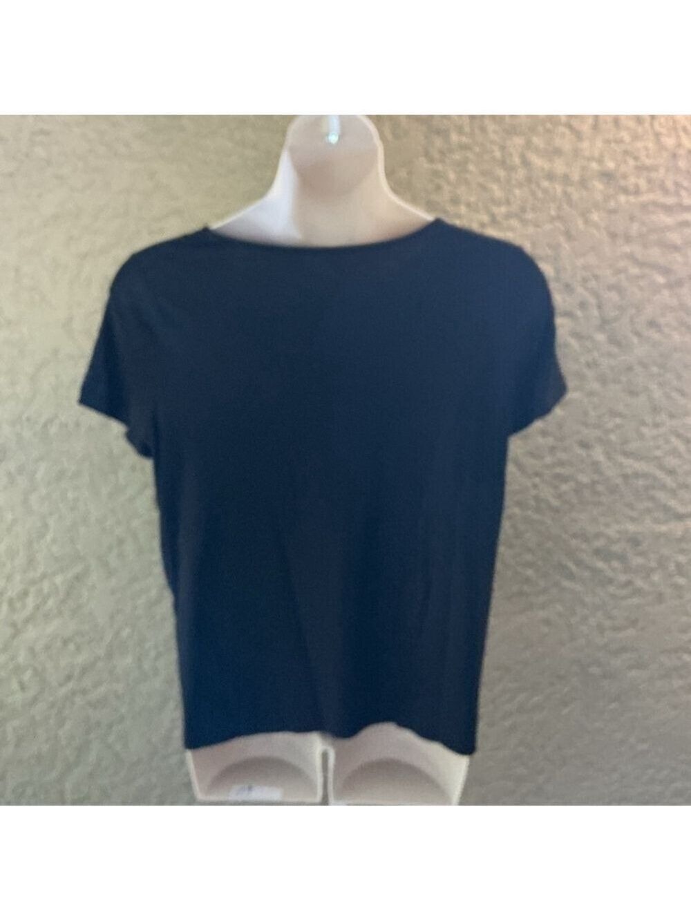 Women's Talbots Black Short Sleeve Tee with Lace Trim - Plus 1X - Picture 9 of 11